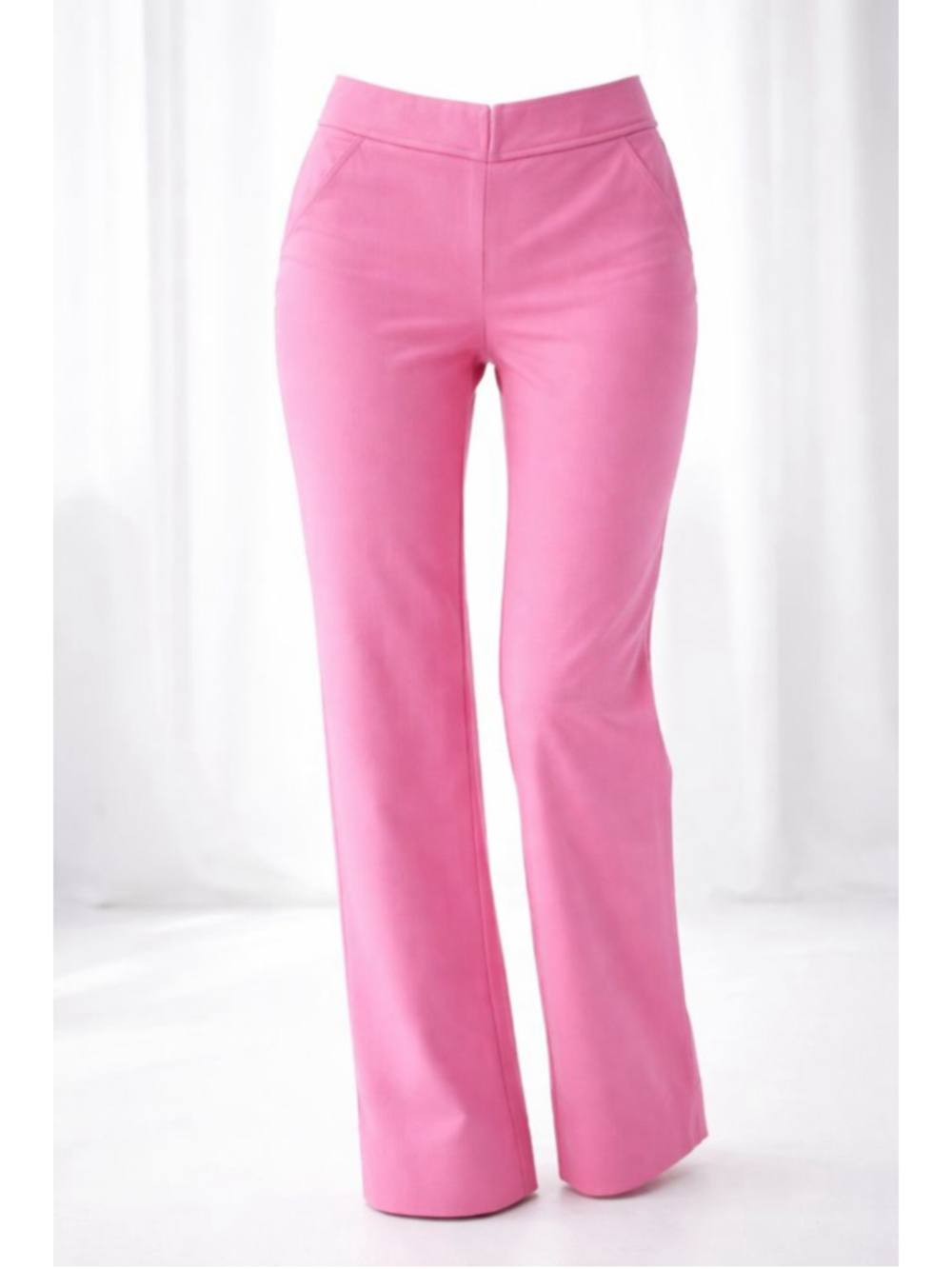 Reg $230 Frances Valentine Pink Pull On Stretch Bootcut Pants Pockets Size 2